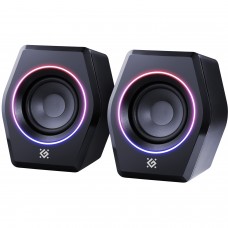 Акустична система 2.0 Defender Solar 9, 10Вт, Bluetooth, RGB підсвітка, USB, чорна