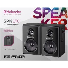 Акустична система 2.0 Defender SPK-270 10Вт, чорна, дерево, USB