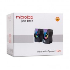 Акустична система 2.0 Microlab B-22, 6Вт RGB Led USB чорна