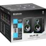 Акустична система 2.0 Solar 20 20Вт Bluetooth 5.0+3,5мм, RGB підсвітка, чорна Акустична система 2.0 Solar 20 20Вт Bluetooth 5.0+3,5мм, RGB підсвітка, чорна