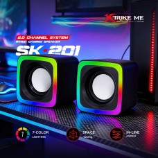 Акустична система 2.0 XTRIKE ME SK-201, 6Вт LED USB+3,5мм чорна