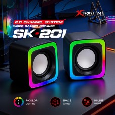 Акустична система 2.0 XTRIKE ME SK-201, 6Вт LED USB+3,5мм чорна