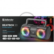 Акустична система Defender 1.0 Beatbox 20Вт, Light/BT/MIC/FM/USB/TF
