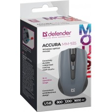 Мишка Defender Accura MM-935 бездротова 4кн до 1600dpi сіра (52936)