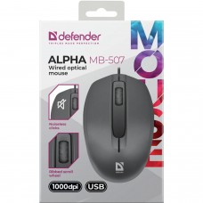 Мишка Defender Alpha MB-507 3кн 1000dpi безшумна чорна (52507)