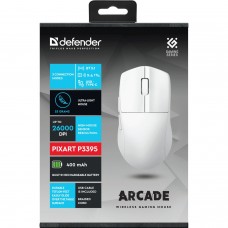 Мишка Defender Arcade GM-381 бездротова Bluetooth+2 4 ГГц ігрова 6 кн 26000 dpi 400mAh біла (52382)