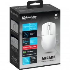 Мишка Defender Arcade GM-381 бездротова Bluetooth+2 4 ГГц ігрова 6 кн 26000 dpi 400mAh біла (52382)