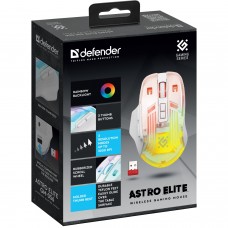 Мишка Defender Astro Elite GM-056 бездротова ігрова 3200dpi 7кн 500 mAh біла (52056)