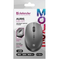 Мишка Defender Auris MB-027 бездротова 3 кн до 1600 dpi безшумна сіра (52029)