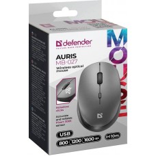 Мишка Defender Auris MB-027 бездротова 3 кн до 1600 dpi безшумна сіра (52029)