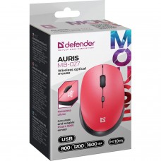 Мишка Defender Auris MB-027 бездротова 4 кн 1600 dpi безшумна червона (52026)