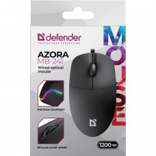 Мишка Defender Azora MB-241 3кн 1200dpi чорна (52241)