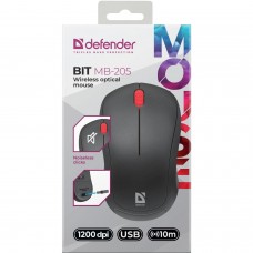 Мишка Defender Bit MB-205 бездротова 3 кн до 1200 dpi безшумна чорна (52205)