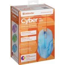 Мишка Defender Cyber MB-560L 4 кн 1200 dpi підсвітка 7 кол біла (52561)