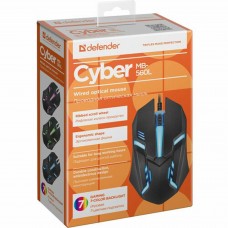 Мишка Defender Cyber MB-560L 4 кн 1200 dpi підсвітка 7 кол чорна (52560)