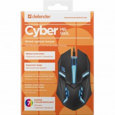 Мишка Defender Cyber MB-560L 4 кн 1200 dpi підсвітка 7 кол чорна (52560)