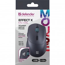 Мишка Defender Effect X MS-095 бездротова 6 кн до 1600 dpi безшумна чорна (52095)