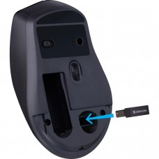 Мишка Defender Effect X MS-095 бездротова 6 кн до 1600 dpi безшумна чорна (52095)