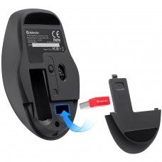 Мишка Defender Feam MM-296 бездротова 4кн до 1600 dpi безшумна чорна (52296)