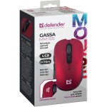 Мишка Defender Gassa MM-105 бездротова 6 кн 1600 dpi безшумна червона (52103)