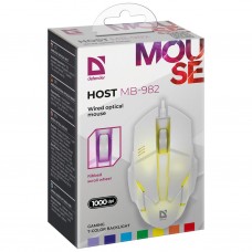 Мишка Defender Host MB-982 3 кн 1000 dpi 7 кольорів біла (52983)