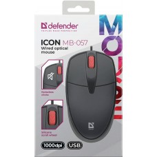 Мишка Defender Icon MB-057 3кн 1000 dpi безшумна чорна (52057)
