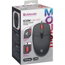 Мишка Defender Icon MB-057 3кн 1000 dpi безшумна чорна (52057)