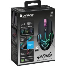 Мишка Defender Katana GM-511 бездротова ігрова 6кн 3200 dpi 400 mAh чорна (52511)