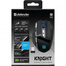 Мишка Defender Knight GM-885 бездротова ігрова 8кн 3200 dpi 400 mAh чорна (52885)