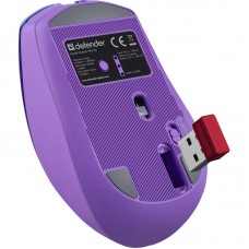 Мишка Defender Mystery MM-301 бездротова Bluetooth+2 4G 1600 dpi 4кн 500mAh LED фіолетова (52301)