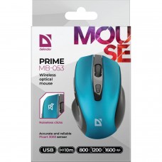 Мишка Defender Prime MB-053 бездротова 6 кн до 1600 dpi безшумна бірюзова (52054)