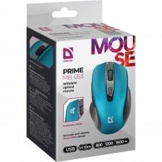 Мишка Defender Prime MB-053 бездротова 6 кн до 1600 dpi безшумна бірюзова (52054)