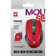 Мишка Defender Prime MB-053 бездротова 6 кн до 1600 dpi безшумна червона (52052)