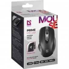Мишка Defender Prime MB-053 бездротова 6 кн до 1600 dpi безшумна чорна (52053)