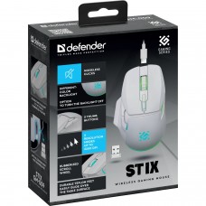 Мишка Defender Stix GM-009 бездротова 7кн 3200 dpi 500 мАh біла (52009)