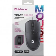 Мишка Defender Trace MB-989 USB 3кн 1000dpi чорна (52989)
