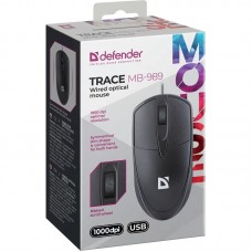 Мишка Defender Trace MB-989 USB 3кн 1000dpi чорна (52989)
