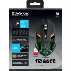 Мишка Defender Trigger GM-934 бездротова ігрова 6 кн 3200 dpi 350mAh LED чорна (52934)