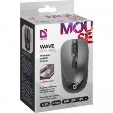 Мишка Defender Wave MM-995 бездротова 4 кн до 1600 dpi безшумна сіра (52993)