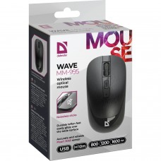 Мишка Defender Wave MM-995 бездротова 4 кн до 1600 dpi безшумна чорна (52995)