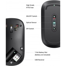 Мишка UGREEN 2 4GHz MU001 бездротова 4000dpi 3кн чорна (90372)