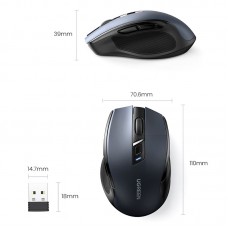 Мишка UGREEN 2 4GHz MU006 бездротова Bluetooth 4000dpi 4кн Silence Design Чорна (15063)