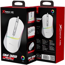 Мишка XTRIKE ME GM-322 ігрова 7200dpi 6кн RGB біла (GM-322WH)