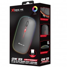 Мишка XTRIKE ME GW-113 бездротова Bluetooth+2 4G 3200dpi 4кн 7 режимів RGB чорна (GW-113)