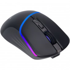 Мишка XTRIKE ME GW-322 ігрова бездротова Bluetooth+2 4G 3200dpi 6кн LED град 7кольорів чорна (GW-322BK)