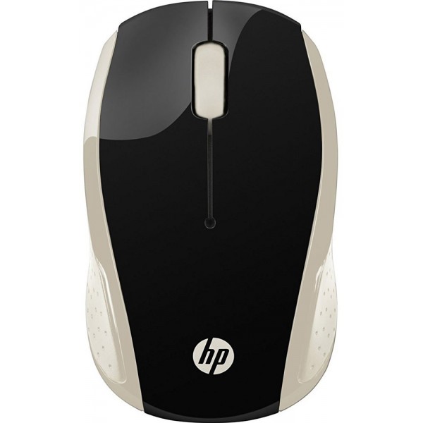 Мишка бездротова HP 200 Silk Gold Wireless Mouse 3 кн 1000 dpi чорно-золотиста (2HU83AA)