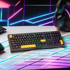 Клавіатура ігрова мембранна XTRIKE ME KB-512 UA 108кл Silent switch LED підсвітка USB чорна (KB-512BKUA)