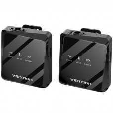 Бездротовий подвійний петличний мікрофон Vention USB-C 2-Pack Wireless Lavalier Black (NCBB0)