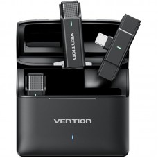 Бездротовий подвійний петличний мікрофон Vention USB-C 2-Pack Wireless Lavalier with Charging Case (NCAB0)