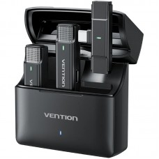 Бездротовий подвійний петличний мікрофон Vention USB-C 2-Pack Wireless Lavalier with Charging Case (NCAB0)